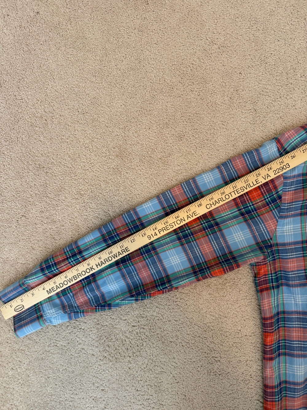 Vineyard Vines Crosby Shirt Men's Plaid Button-Down in Blue & Orange - Picture 4 of 6